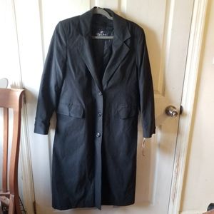 Newport Harbor black trench coat size L P NWT